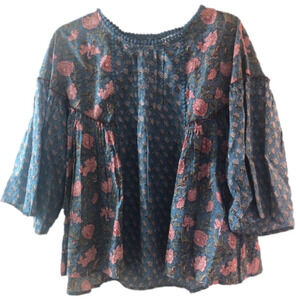 Rachel Zoe Blue Floral Top